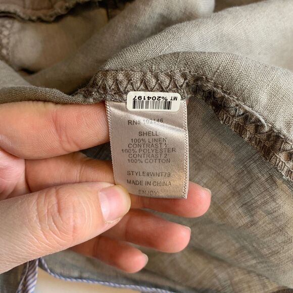 Michael Stars Blazer Women XS Extra Small Cool Stone Linen Oversized Snap Button - Picture 10 of 13